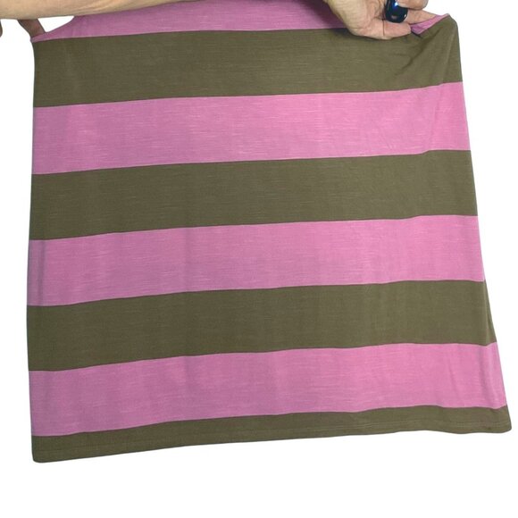 J. Jill Women's Pink Brown Wide Stripe Sleeveless Tank Top, Medium, Rayon/Spande - Picture 5 of 13
